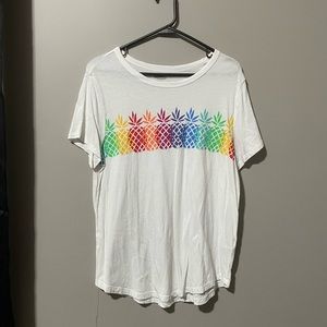 old navy, size large, rainbow pineapple tee